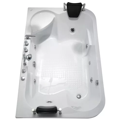 Акриловая гидромассажная ванна Gemy G9085, Ориентация: Правая, Комплектация: гидромассаж, хромотерапия, изображение 4