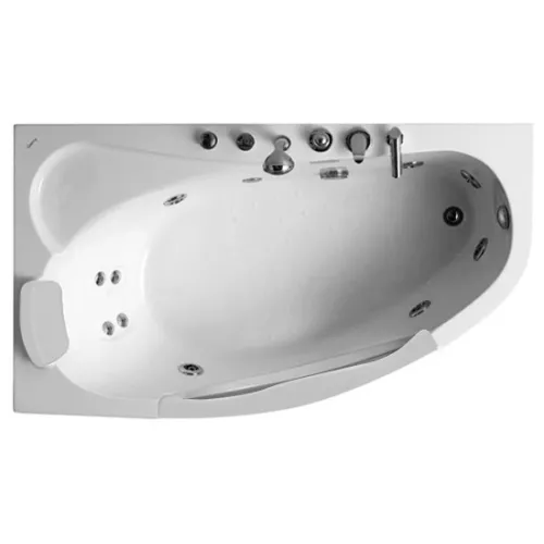 Акриловая гидромассажная ванна Gemy G9046, Выбрать размер: 960x1610, Ориентация: Левая, Комплектация: гидромассаж, хромотерапия, изображение 3
