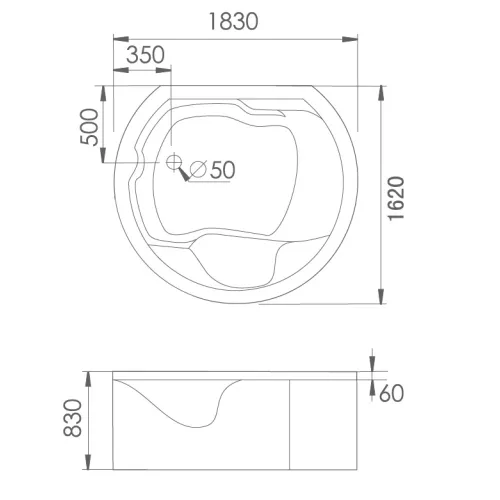 Акриловая гидромассажная ванна Gemy G9063, Комплектация: гидромассаж, аэромассаж, электр.пульт,хромотерапия, изображение 4