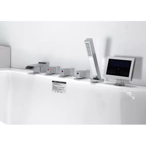 Акриловая гидромассажная ванна Gemy G9066 II, Ориентация: Левая, Комплектация: гидромассаж, аэромассаж, электр.пульт,хромотерапия, изображение 4