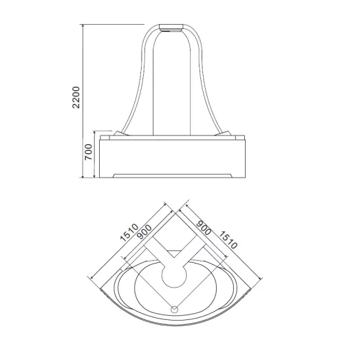Акриловая гидромассажная ванна Gemy G9069, Выбрать размер: 151х151, Комплектация: гидромассаж, аэромассаж, электр.пульт,хромотерапия, изображение 3