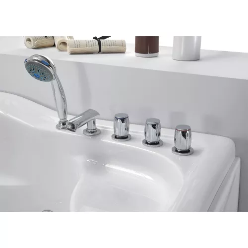 Акриловая гидромассажная ванна Gemy G9083, Ориентация: Левая, Комплектация: гидромассаж, хромотерапия, изображение 4