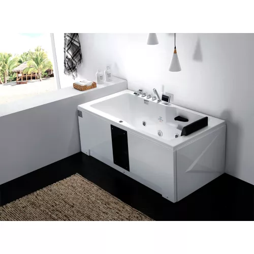 Акриловая гидромассажная ванна Gemy G9066 II, Ориентация: Левая, Комплектация: гидромассаж, аэромассаж, электр.пульт,хромотерапия, изображение 2