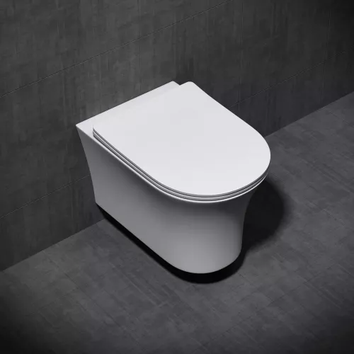 Унитаз GR-4444S подвесной безободковый с тонкой крышкой, изображение 2