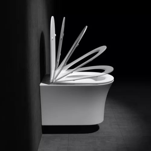 Унитаз GR-4444S подвесной безободковый с тонкой крышкой, изображение 3