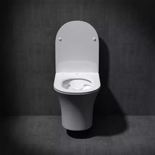 Унитаз GR-4444S подвесной безободковый с тонкой крышкой, изображение 4