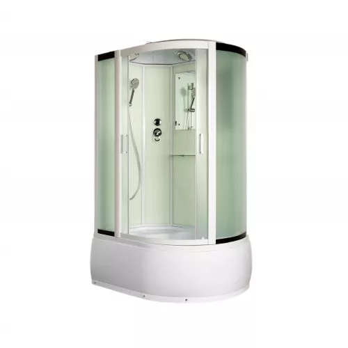 Душевая кабина асимметричная с крышей Frank F125 высокий поддон, Ориентация: Левая