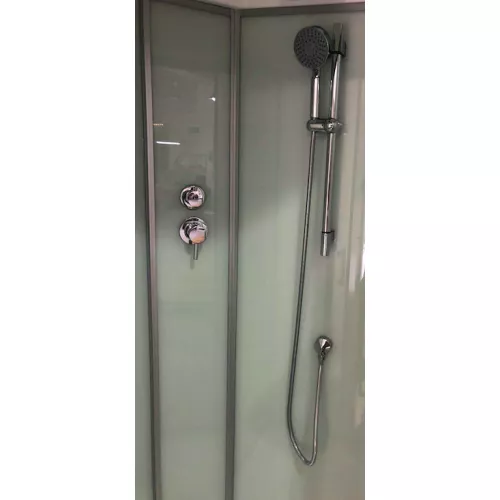 Душевая кабина четверть круга Frank F302М низкий поддон, Выбрать размер: 120х120, Цвет стекла: матовое, изображение 4