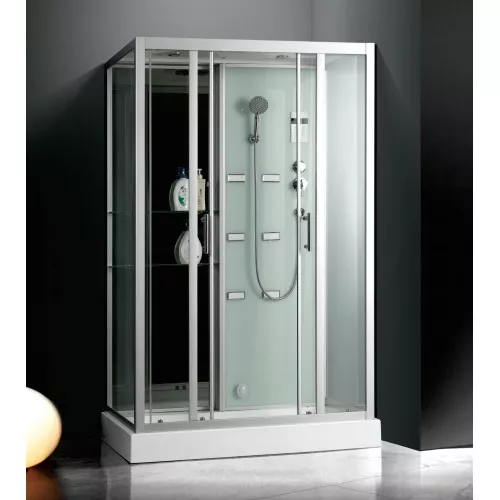 Душевая кабина Frank  с баней/без бани пристенная F-507-1, Цвет профиля: Хром, Выбрать размер: 170x85, Комплектация: без бани, изображение 2