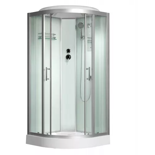 Душевая кабина четверть круга Frank F302 низкий поддон, Выбрать размер: 120х120, Цвет стекла: прозрачное