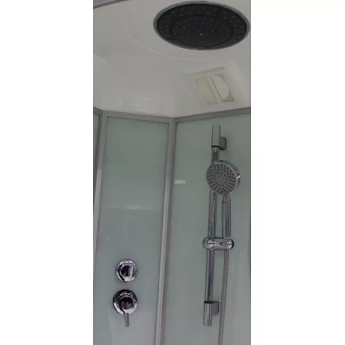 Душевая кабина четверть круга Frank F302М низкий поддон, Выбрать размер: 120х120, Цвет стекла: матовое, изображение 3