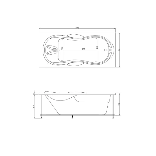 Акриловая ванна Aquatika Атлантис 180*90, Комплектация: Standart, изображение 2