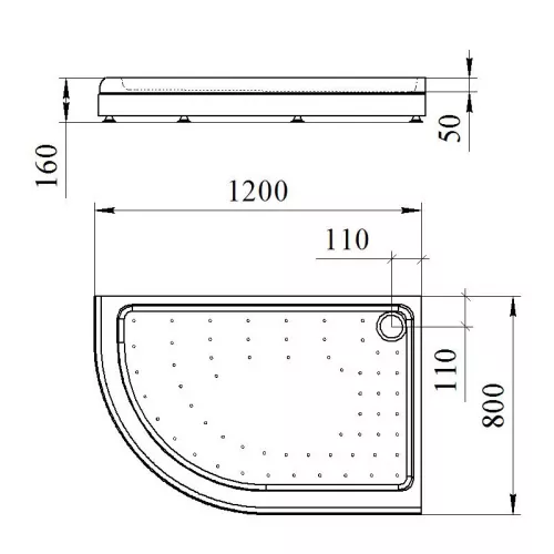 Поддон Radomir Соул , асимметричный, Выбрать размер: 120х80, Ориентация: Левая, изображение 2