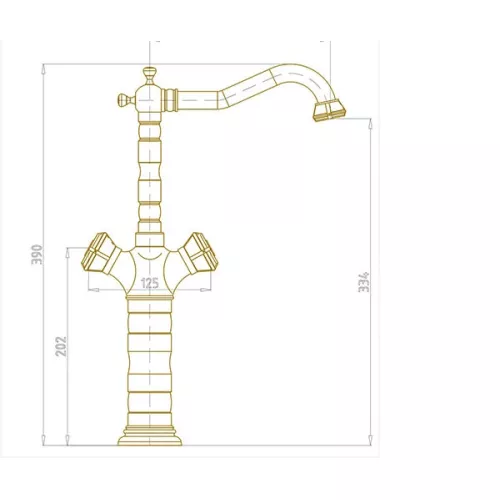 Смеситель высокий на раковину  Bronze De Luxe Royal 21973, изображение 2