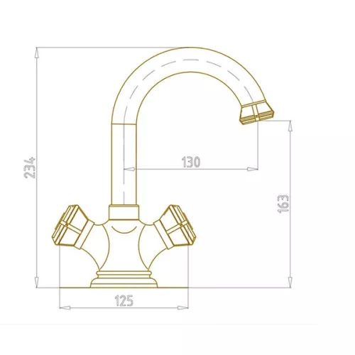 Смеситель для раковины Bronze De Luxe Royal 21981, изображение 2
