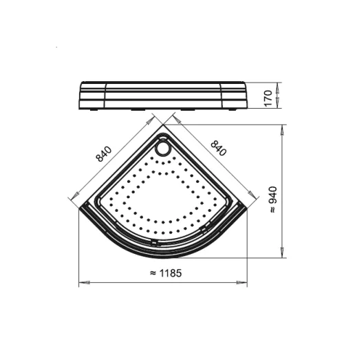 Поддон радиальный к душевому углу Radomir, Выбрать размер: 80х80, изображение 2