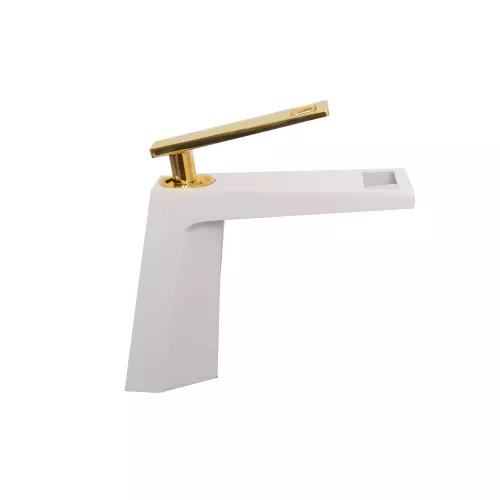 Смеситель на раковину (белый/золото) Bronze De Luxe A919W, изображение 5