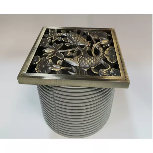 Насадка с рамкой и дизайн-решеткой Рыбы Bronze De Luxe, изображение 2