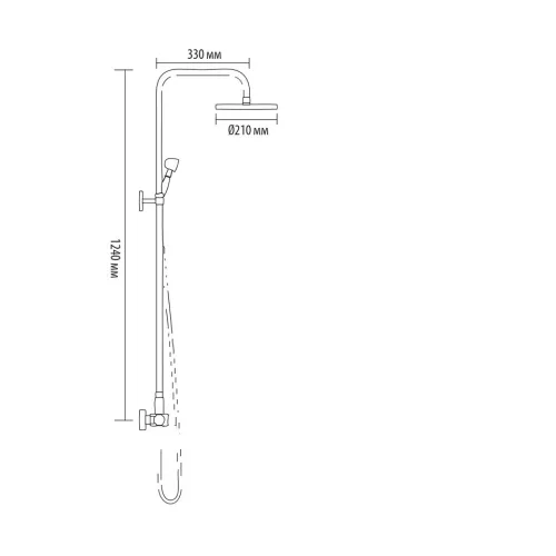 Bronze De Luxe Windsor Комплект одноручковый для ванны и душа без излива, изображение 4