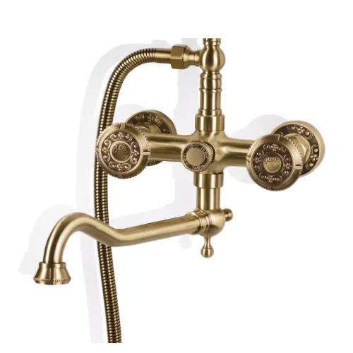 Bronze De Luxe Royal Комплект для ванной и душа двухручковый, Излив (см): 25, изображение 3