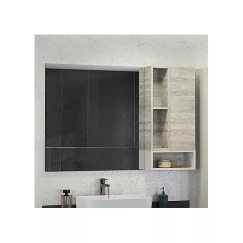 Мебель для ванной: Зеркало-шкаф Comforty Прага, дуб белый 1 в магазине Акватория
