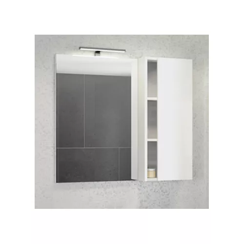 COMFORTY. Зеркало-шкаф "Милан-90/120" белый глянец, Выбрать размер: 90, изображение 2