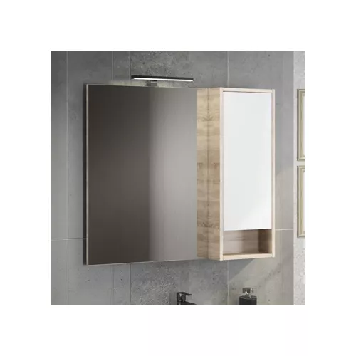 Мебель для ванной: Зеркало-шкаф Comforty Гамбург, дуб сонома 1 в магазине Акватория