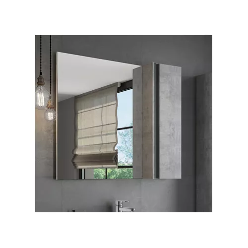 COMFORTY. Зеркало-шкаф "Эдинбург-60/75/90" бетон светлый, Выбрать размер: 90, изображение 2