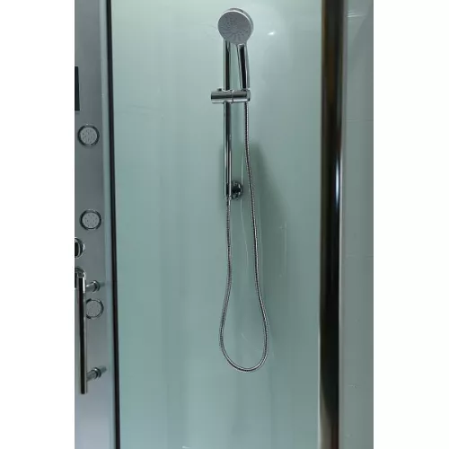 Душевая кабина с гидромассажем асимметричная Bandhours CRISTAL L/R, Цвет стекла: прозрачное, Высота поддона: 15, Цвет профиля: Хром, Тип поддона: Низкий, Выбрать размер: 80x120, Ориентация: левая, изображение 8