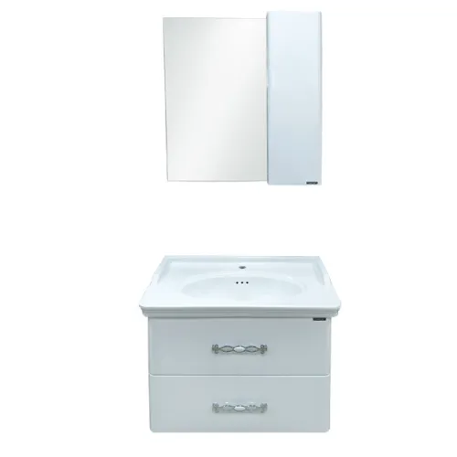 COMFORTY. Тумба-умывальник "Неаполь-65/80/100" белый глянец с раковиной COMFORTY, Выбрать размер: 80, Выбрать цвет: Белый глянец, Комплектация: раковина 50180, изображение 5