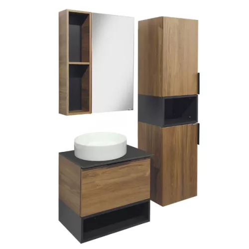 COMFORTY Зеркало-шкаф "Штутгарт-60/75/90" дуб тёмно-коричневый, Выбрать размер: 60, изображение 2