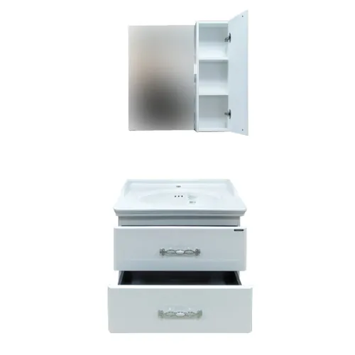 COMFORTY. Тумба-умывальник "Неаполь-65/80/100" белый глянец с раковиной COMFORTY, Выбрать размер: 80, Выбрать цвет: Белый глянец, Комплектация: раковина 50180, изображение 6
