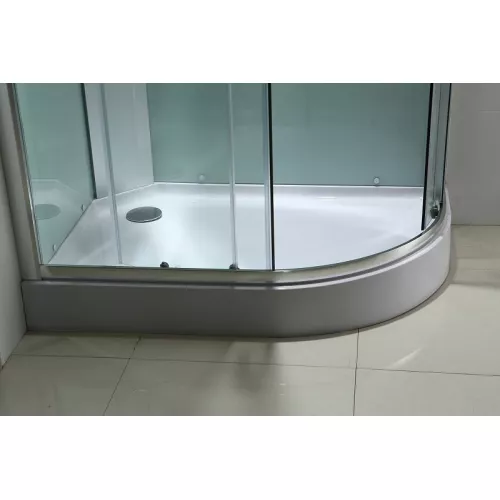 Душевая кабина с гидромассажем асимметричная Bandhours CRISTAL L/R, Цвет стекла: прозрачное, Высота поддона: 15, Цвет профиля: Хром, Тип поддона: Низкий, Выбрать размер: 80x120, Ориентация: левая, изображение 5