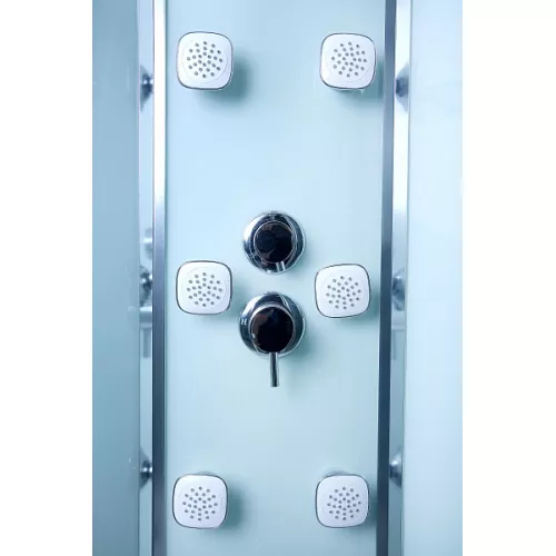 Душевая кабина с гидромассажем трапеция Bandhours CLIO B 90х90х225 см, Цвет стекла: прозрачное, Высота поддона: 50, Цвет профиля: Хром, Тип поддона: Высокий, Выбрать размер: 90x90, изображение 2