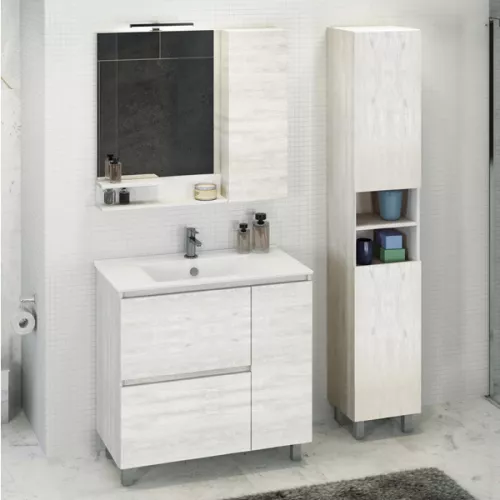 COMFORTY. Шкаф-колонна напольная "Верона-35-Н" дуб белый, изображение 4