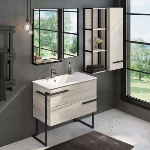 Шкаф подвесной Comforty Дюссельдорф " дуб дымчатый, Выбрать размер: 35, Внешний вид: закрытый, Выбрать цвет: Дуб дымчатый, изображение 4