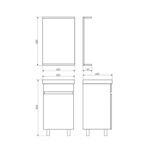 Зеркало Comforty, Выбрать размер: 50, Тип: Зеркало с полкой, изображение 3
