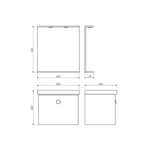 Зеркало Comforty, Выбрать размер: 60, Тип: Зеркало с полкой, изображение 3