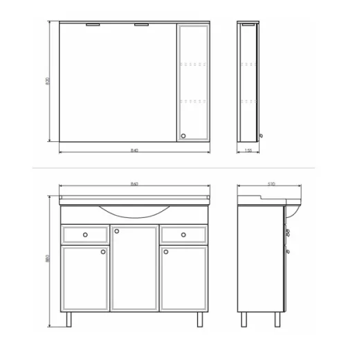 COMFORTY. Зеркало-шкаф "Сочи-85/100" белый глянец, Выбрать размер: 85, изображение 5