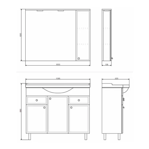 COMFORTY. Тумба-умывальник "Сочи-85/100" белый глянец с раковиной, Выбрать размер: 100, Выбрать цвет: Белый, Комплектация: раковина Эльбрус-100, изображение 3