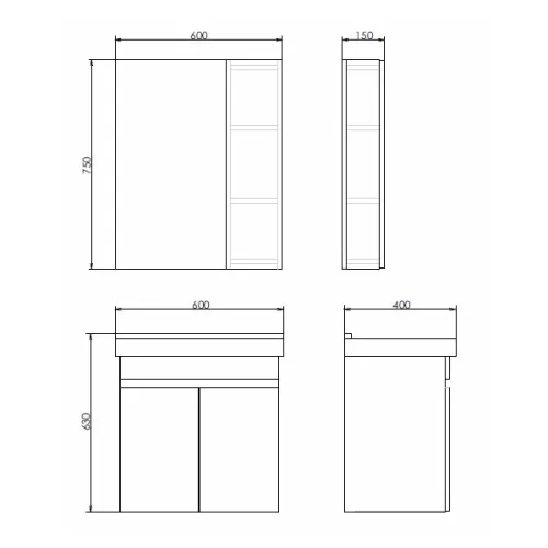 Зеркало-шкаф Comforty Тромсе, дуб сонома, Выбрать размер: 60, изображение 4