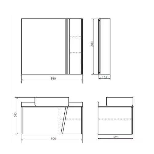 COMFORTY. Зеркало-шкаф "Эдинбург-60/75/90" бетон светлый, Выбрать размер: 90, изображение 4