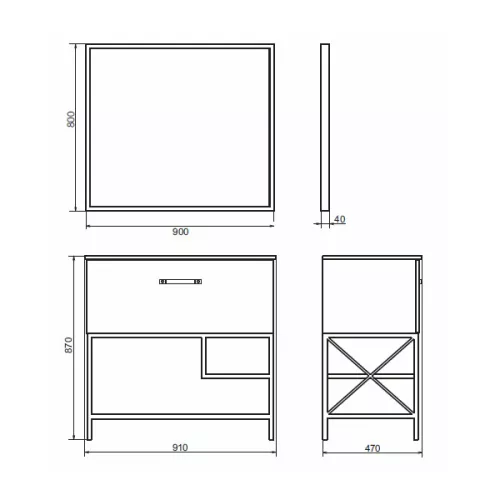 Тумба-умывальник Comforty  Бредфорд дуб темный с черной раковиной 75/90, Выбрать цвет: дуб темный , Комплектация: с черной раковиной 90, изображение 2