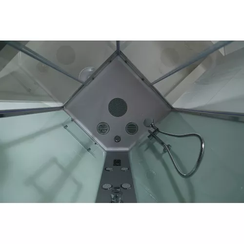 Душевая кабина прямоугольная Bandhours OMEGA-3 L/R с гидромассажем, Цвет стекла: прозрачное, Высота поддона: 15, Цвет профиля: Хром, Тип поддона: Низкий, Выбрать размер: 80x120, Ориентация: левая, изображение 7