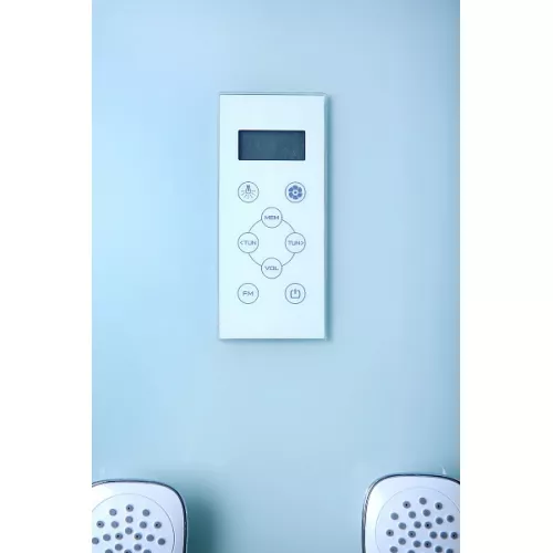 Душевая кабина с гидромассажем трапеция Bandhours CLIO B 90х90х225 см, Цвет стекла: прозрачное, Высота поддона: 50, Цвет профиля: Хром, Тип поддона: Высокий, Выбрать размер: 90x90, изображение 8