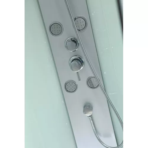 Душевая кабина с гидромассажем прямоугольная Bandhours SPHERA L/R, Цвет стекла: прозрачное, Высота поддона: 15, Цвет профиля: Хром, Тип поддона: Низкий, Выбрать размер: 70x100, Ориентация: левая, изображение 2