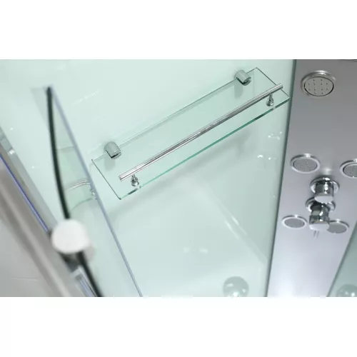 Душевая кабина с гидромассажем асимметричная Bandhours CRISTAL L/R, Цвет стекла: прозрачное, Высота поддона: 15, Цвет профиля: Хром, Тип поддона: Низкий, Выбрать размер: 80x120, Ориентация: левая, изображение 6