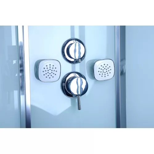 Душевая кабина с гидромассажем трапеция Bandhours CLIO B 90х90х225 см, Цвет стекла: прозрачное, Высота поддона: 50, Цвет профиля: Хром, Тип поддона: Высокий, Выбрать размер: 90x90, изображение 3