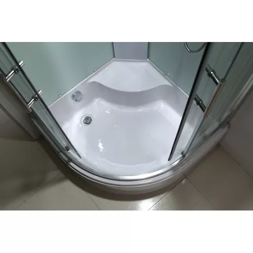 Душевая кабина с гидромассажем четверть круга Bandhours BORA B 90х90х217 см, Цвет стекла: прозрачное, Высота поддона: 36, Цвет профиля: Хром, Тип поддона: Высокий, Выбрать размер: 90x90, изображение 9