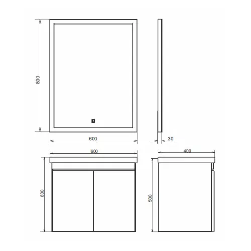 COMFORTY. Тумба-умывальник "Осло-60" бетон светлый с раковиной Fest 60, изображение 2